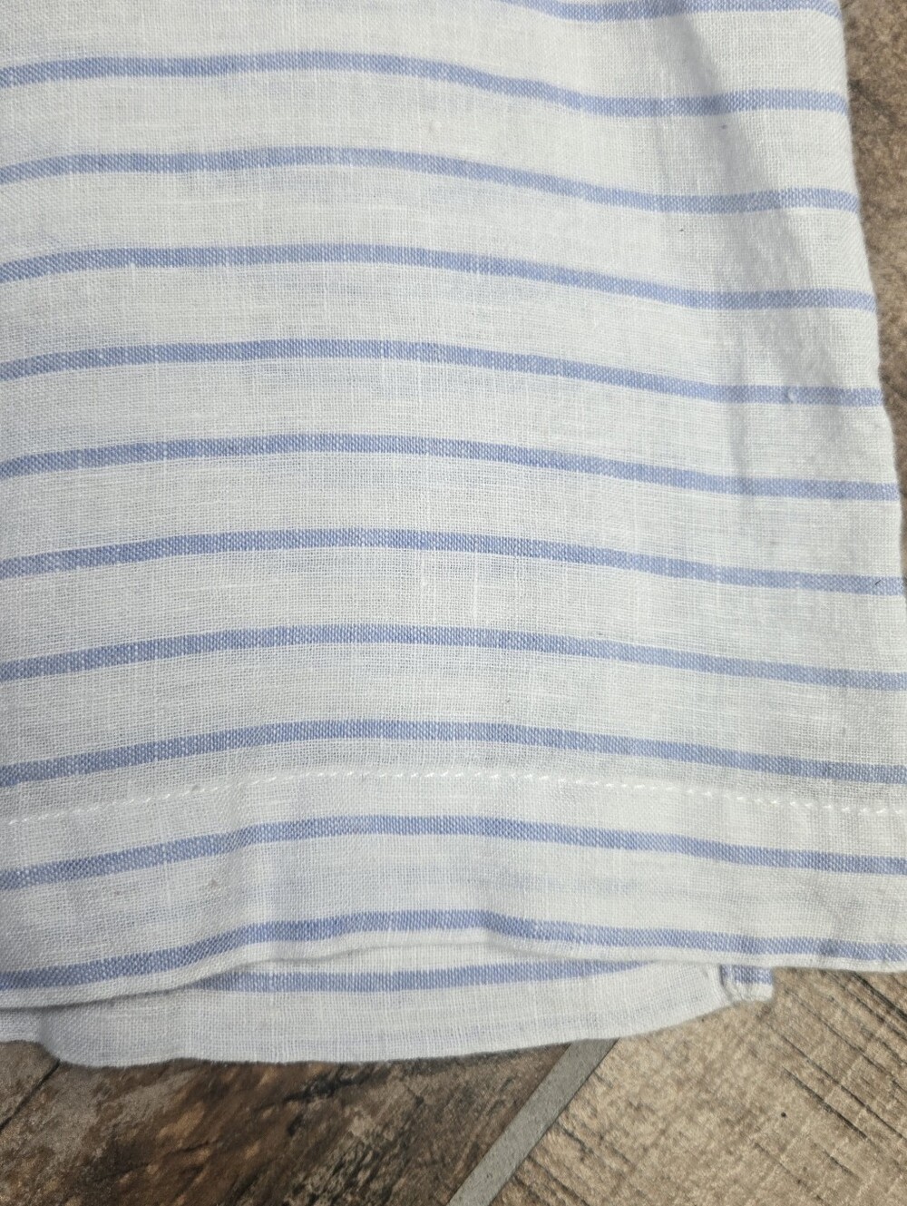 Martha Stewart Collection 100% Linen Top Boxy Crop Blouse White Stripes size XL - Picture 13 of 14
